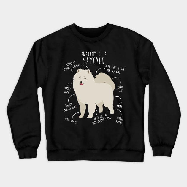 Samoyed Dog Anatomy Crewneck Sweatshirt by Psitta